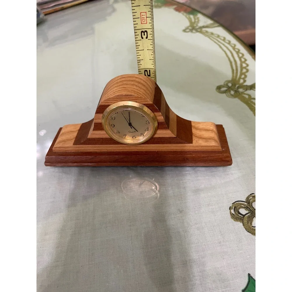 Handcrafted Wooden Mantle Clock Lawrence Eby Walnut Ash